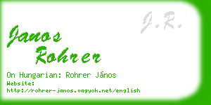 janos rohrer business card